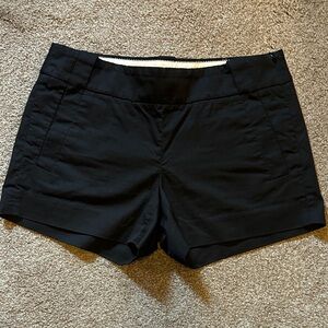 JCrew Classic Black Women's Lightweight Cotton Percale Side Zip Shorts Sz 00